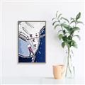 Picture of Retro Blue guitar Poster _GroupedProduct_Rectangle_Portrait_Canvas_Framed_