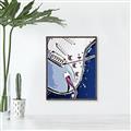 Picture of Retro Blue guitar Poster _GroupedProduct_Rectangle_Portrait_Canvas_Framed_