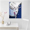 Picture of Retro Blue guitar Poster _GroupedProduct_Rectangle_Portrait_Canvas_Framed_