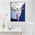 Picture of Retro Blue guitar Poster _GroupedProduct_Rectangle_Portrait_Canvas_Framed_