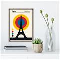Picture of Retro Eiffel Tower Poster _GroupedProduct_Rectangle_Portrait_Canvas_Framed_