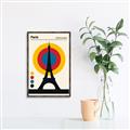 Picture of Retro Eiffel Tower Poster _GroupedProduct_Rectangle_Portrait_Canvas_Framed_