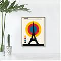 Picture of Retro Eiffel Tower Poster _GroupedProduct_Rectangle_Portrait_Canvas_Framed_