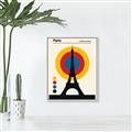 Picture of Retro Eiffel Tower Poster _GroupedProduct_Rectangle_Portrait_Canvas_Framed_