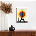 Picture of Retro Eiffel Tower Poster _GroupedProduct_Rectangle_Portrait_Canvas_Framed_