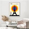 Picture of Retro Eiffel Tower Poster _GroupedProduct_Rectangle_Portrait_Canvas_Framed_
