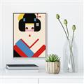 Picture of Geisha Retro Poster _GroupedProduct_Rectangle_Portrait_Canvas_Framed_