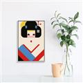 Picture of Geisha Retro Poster _GroupedProduct_Rectangle_Portrait_Canvas_Framed_