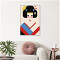 Picture of Geisha Retro Poster _GroupedProduct_Rectangle_Portrait_Canvas_Framed_