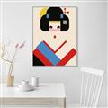 Picture of Geisha Retro Poster _GroupedProduct_Rectangle_Portrait_Canvas_Framed_