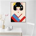 Picture of Geisha Retro Poster _GroupedProduct_Rectangle_Portrait_Canvas_Framed_
