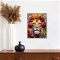 Picture of Lion With Headphones animal _GroupedProduct_Rectangle_Portrait_Canvas_Framed_