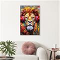 Picture of Lion With Headphones animal _GroupedProduct_Rectangle_Portrait_Canvas_Framed_