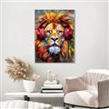 Picture of Lion With Headphones animal _GroupedProduct_Rectangle_Portrait_Canvas_Framed_