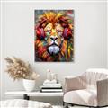Picture of Lion With Headphones animal _GroupedProduct_Rectangle_Portrait_Canvas_Framed_