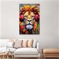 Picture of Lion With Headphones animal _GroupedProduct_Rectangle_Portrait_Canvas_Framed_