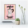 Picture of Mocca Coffee on Stripes - Hug in a Cup _GroupedProduct_Rectangle_Portrait_Canvas_Framed_