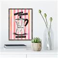 Picture of Mocca Coffee on Stripes - Hug in a Cup _GroupedProduct_Rectangle_Portrait_Canvas_Framed_
