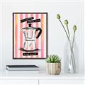 Picture of Mocca Coffee on Stripes - Hug in a Cup _GroupedProduct_Rectangle_Portrait_Canvas_Framed_