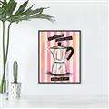 Picture of Mocca Coffee on Stripes - Hug in a Cup _GroupedProduct_Rectangle_Portrait_Canvas_Framed_