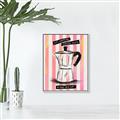 Picture of Mocca Coffee on Stripes - Hug in a Cup _GroupedProduct_Rectangle_Portrait_Canvas_Framed_
