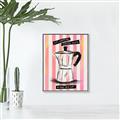 Picture of Mocca Coffee on Stripes - Hug in a Cup _GroupedProduct_Rectangle_Portrait_Canvas_Framed_