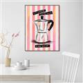Picture of Mocca Coffee on Stripes - Hug in a Cup _GroupedProduct_Rectangle_Portrait_Canvas_Framed_