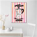 Picture of Mocca Coffee on Stripes - Hug in a Cup _GroupedProduct_Rectangle_Portrait_Canvas_Framed_