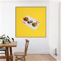Picture of Sushi Selection on a Playing Card _GroupedProduct_Square_Canvas_Framed_