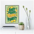 Picture of Easy Peasy Lemon Squeezy Typography Poster _GroupedProduct_Rectangle_Portrait_Canvas_Framed_