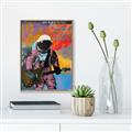 Picture of Retro Spaceman with Guitar Poster _GroupedProduct_Rectangle_Portrait_Canvas_Framed_