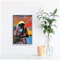 Picture of Retro Spaceman with Guitar Poster _GroupedProduct_Rectangle_Portrait_Canvas_Framed_