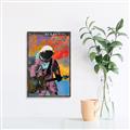 Picture of Retro Spaceman with Guitar Poster _GroupedProduct_Rectangle_Portrait_Canvas_Framed_
