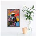 Picture of Retro Spaceman with Guitar Poster _GroupedProduct_Rectangle_Portrait_Canvas_Framed_