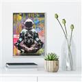 Picture of Retro Spaceman Poster _GroupedProduct_Rectangle_Portrait_Canvas_Framed_