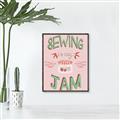Picture of Sewing is my Jam Typography Poster _GroupedProduct_Rectangle_Portrait_Canvas_Framed_