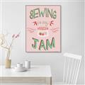 Picture of Sewing is my Jam Typography Poster _GroupedProduct_Rectangle_Portrait_Canvas_Framed_
