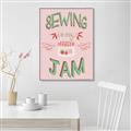 Picture of Sewing is my Jam Typography Poster _GroupedProduct_Rectangle_Portrait_Canvas_Framed_