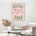 Picture of Sewing is my Jam Typography Poster _GroupedProduct_Rectangle_Portrait_Canvas_Framed_