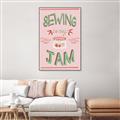 Picture of Sewing is my Jam Typography Poster _GroupedProduct_Rectangle_Portrait_Canvas_Framed_
