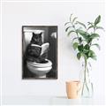 Picture of Plus Size Kitty on the Loo _GroupedProduct_Rectangle_Portrait_Canvas_Framed_