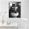 Picture of Plus Size Kitty on the Loo _GroupedProduct_Rectangle_Portrait_Canvas_Framed_