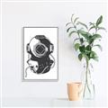 Picture of Vintage Diver Poster _GroupedProduct_Rectangle_Portrait_Canvas_Framed_