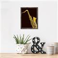 Picture of Golden Saxophone Poster _GroupedProduct_Rectangle_Portrait_Canvas_Framed_