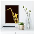 Picture of Golden Saxophone Poster _GroupedProduct_Rectangle_Portrait_Canvas_Framed_