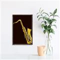 Picture of Golden Saxophone Poster _GroupedProduct_Rectangle_Portrait_Canvas_Framed_