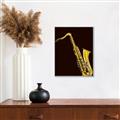 Picture of Golden Saxophone Poster _GroupedProduct_Rectangle_Portrait_Canvas_Framed_