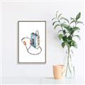 Picture of Retro Walkman Poster _GroupedProduct_Rectangle_Portrait_Canvas_Framed_