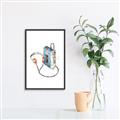 Picture of Retro Walkman Poster _GroupedProduct_Rectangle_Portrait_Canvas_Framed_