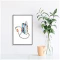 Picture of Retro Walkman Poster _GroupedProduct_Rectangle_Portrait_Canvas_Framed_